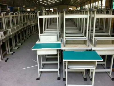 彩色美术拼接桌学生阅览室培训室课桌椅梯形长条六边形桌